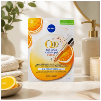 Nivea Q10 Anti-Rides Energy Masque Tissu Visage Peau Éclatante 1 Masque