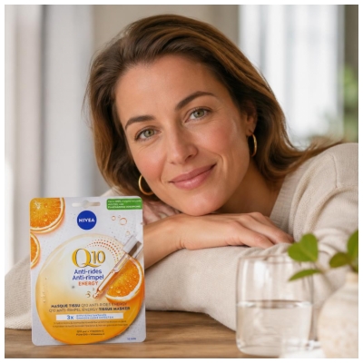 Nivea Q10 Anti-Rides Energy Masque Tissu Visage Peau Éclatante 1 Masque