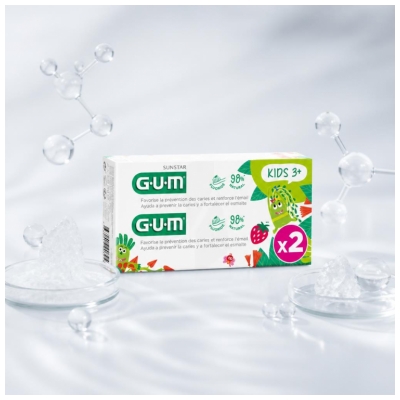 GUM Kids Dentifrice Enfants 3+ Lot 2 x 50 ml