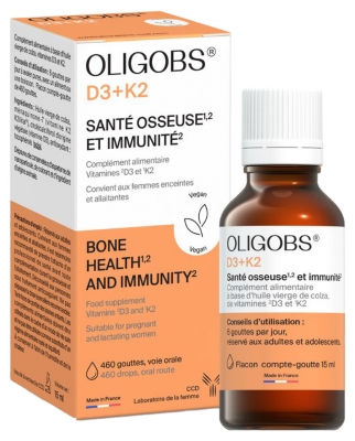 Laboratoire CCD Oligobs D3+K2 Santé Osseuse et Immunité 15 ml 
