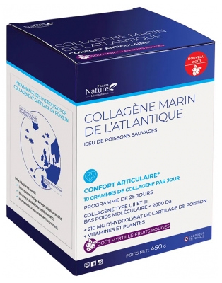Pharm Nature Collagène Marin de L'Atlantique Confort Articulaire Goût Myrtille 450 g