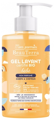 BeauTerra Gel Lavant Bébé Non Parfumé Bio 750 ml