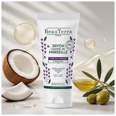 BeauTerra Savon de Marseille Liquide Parfum Lavande 100 ml