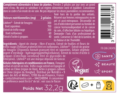 Nutri&Co Ménopause Fénugrec 60 Gélules