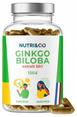 Nutri&Co Ginkgo Biloba Cerveau et Audition 120 Gélules