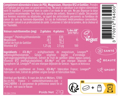 Nutri&Co Confort Menstruel Règles Apaisées et Bien-être mental 40 Gélules