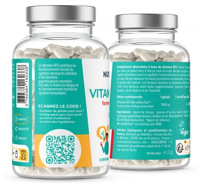 Nutri&Co Vitamine B12 Cerveau et Énergie 120 Gélules