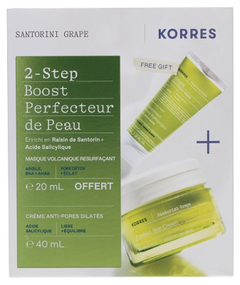 Korres Raisin de Santorin Crème Anti-Pores Dilatés 40 ml + Masque Volcanique Resurfaçant 20 ml Offert