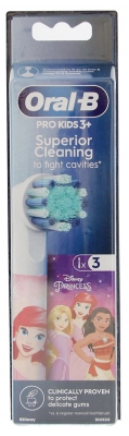 Oral-B Pro Kids 3+ Brossettes de Rechange 3 Unités - Modèle : Disney Princess