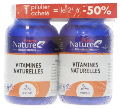 Pharm Nature Micronutrition Vitamines Naturelles Lot de 2 x 30 Gélules