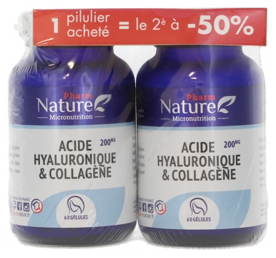 Pharm Nature Micronutrition Acide Hyaluronique & Collagène Lot de 2 x 30 Gélules