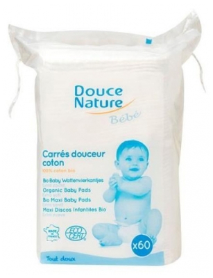 Douce Nature Carrés Douceur Coton Bio 60 Unités