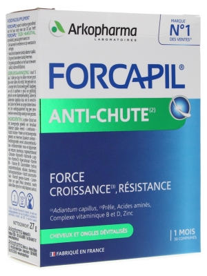Arkopharma Forcapil Anti-Chute Cheveux et Ongles 30 Comprimés