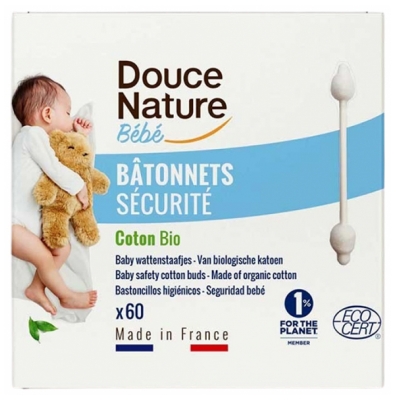 Douce Nature Bébé Bâtonnets Coton Bio 60 Unités
