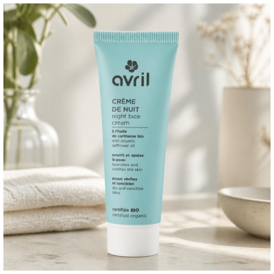 Avril Crème de Nuit Peaux Sèches et Sensibles Bio 50 ml