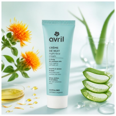 Avril Crème de Nuit Peaux Sèches et Sensibles Bio 50 ml