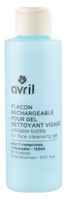 Avril Flacon Rechargeable pour Gel Nettoyant Visage 3 Comprimés pour 150 ml