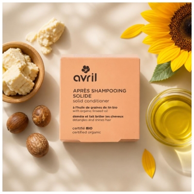 Avril Après-Shampoing Solide à l'Huile de Graines de Lin Bio 74 g