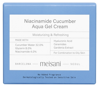 Meisani Niacinamide Cucumber Aqua-Gel Crème Hydratante Rafraîchissante 50 g