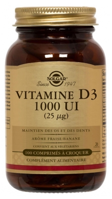 Solgar Vitamine D3 1000 Ui Comprimés à Croquer