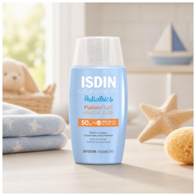 Isdin Fotoprotector Pediatrics Fusion Fluid Minéral Baby Visage et Corps SPF50 50 ml