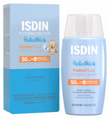 Isdin Fotoprotector Pediatrics Fusion Fluid Minéral Baby Visage et Corps SPF50 50 ml
