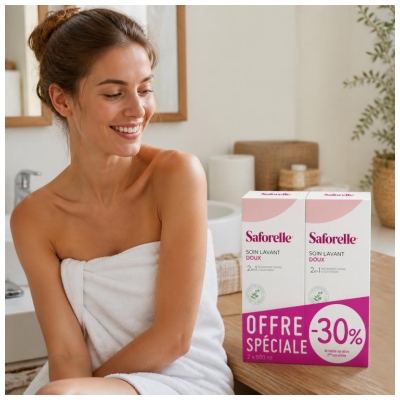 Saforelle Soin Lavant Doux 2 en 1 Lot de 2 X 500 ml