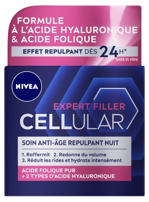Nivea Cellular Expert Filler Crème Visage Nuit Anti-Âge Repulpant 50 ml