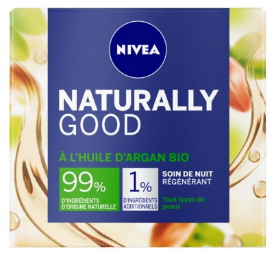 Nivea Naturally Good Crème Visage Nuit Régénérante Huile Argan 50 ml