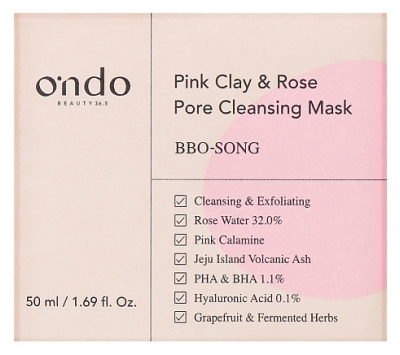 Ondo Beauty 36.5 Clay & Rose Pore Cleansing Mask 50 ML