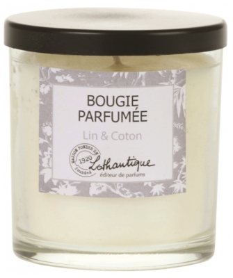 Lothantique Bougie Parfumée Pot en Verre 160 g - Senteur : Lin & Coton