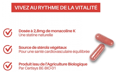Orthonat Choledoc Levure Rouge de Riz Santé Cardiovasculaire Bio 90 Gélules