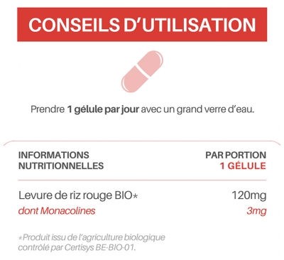 Orthonat Choledoc Levure Rouge de Riz Santé Cardiovasculaire Bio 90 Gélules