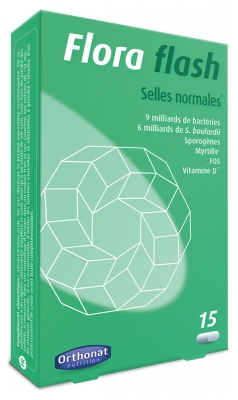 Orthonat Flora Flash Selles Normales à l'Extrait de Myrtille 15 Gélules