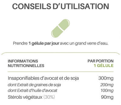 Orthonat Flexidine 300 Extrait Insaponifiable de Soja et d'Avocat 30 Gélules