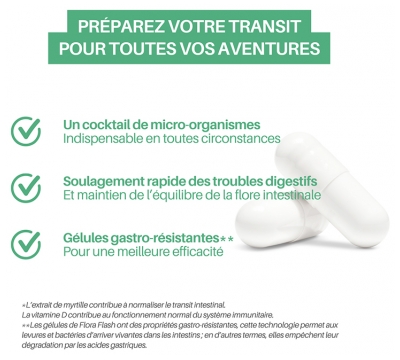 Orthonat Flora Flash Selles Normales à l'Extrait de Myrtille 30 Gélules