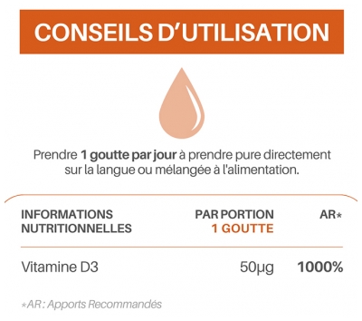 Orthonat D3 2000 UI Vitamine D3 Défenses Immunitaires 750 Gouttes