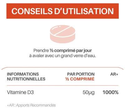 Orthonat D3 4000 Défenses Immunitaires Vitamine D3 120 Comprimés