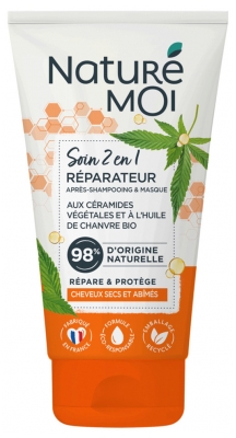 Naturé Moi Soin 2 en 1 Réparateur Après-Shampoing et Masque Aux Céramides Végétales et à l'Huile de Chanvre 150 ml
