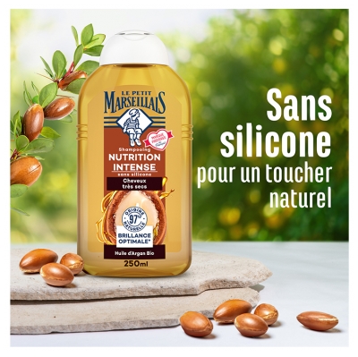 Le Petit Marseillais Shampoing Nutrition Intense à l'Huile d'Argan Bio Cheveux Très Secs 250 ml