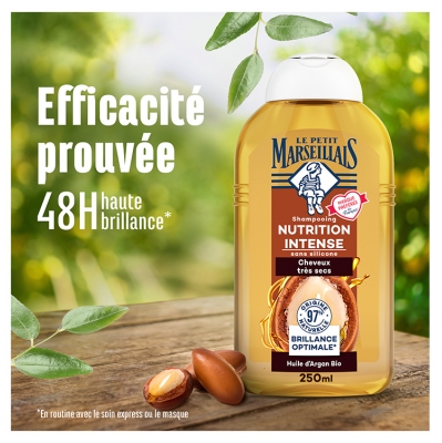 Le Petit Marseillais Shampoing Nutrition Intense à l'Huile d'Argan Bio Cheveux Très Secs 250 ml