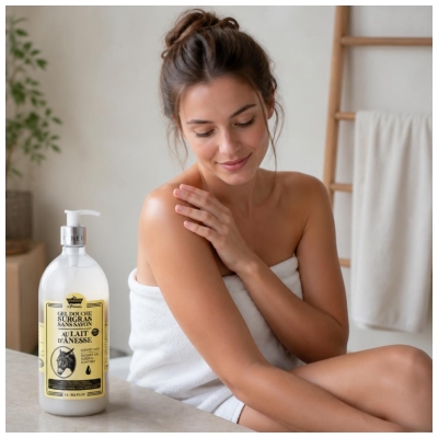 Les Petits Bains de Provence Gel Douche Surgras Lait d'Ânesse 1 L