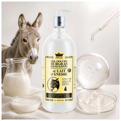 Les Petits Bains de Provence Gel Douche Surgras Lait d'Ânesse 1 L