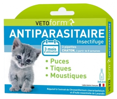 Vetoform Antiparasitaire Chaton 3 Unités