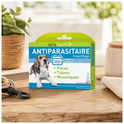 Vetoform Antiparasitaire Chien Moyen 15-30 Kg 3 Unités