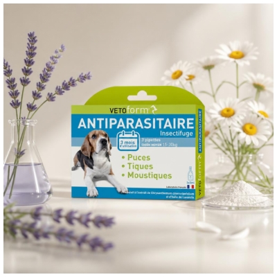 Vetoform Antiparasitaire Chien Moyen 15-30 Kg 3 Unités
