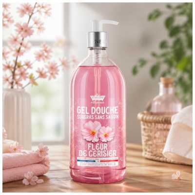 Les Petits Bains de Provence Gel Douche Surgras Fleur de Cerisier 1 L