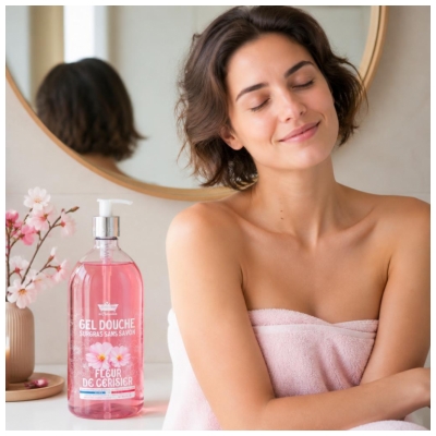 Les Petits Bains de Provence Gel Douche Surgras Fleur de Cerisier 1 L