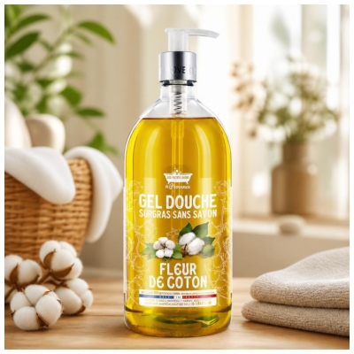 Les Petits Bains de Provence Gel Douche Surgras Fleur de Coton 1 L