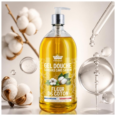 Les Petits Bains de Provence Gel Douche Surgras Fleur de Coton 1 L